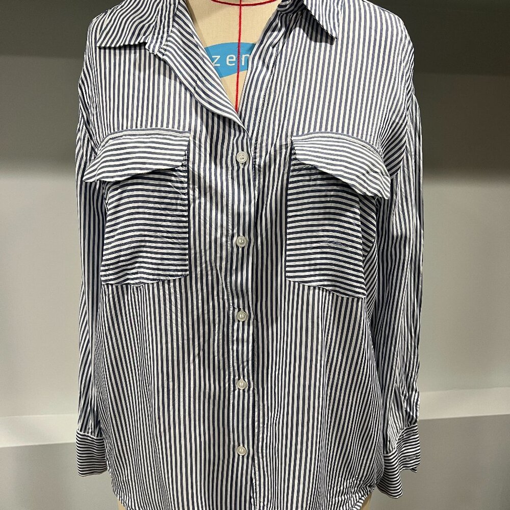 Mango button front blouse, size 8, 100% Viscose